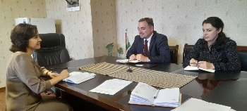 Вохӯрии муовини якуми раиси Кумита бо сардори Департаменти иқтисодию экологии Дафтари барномаҳои САҲА дар Душанбе  