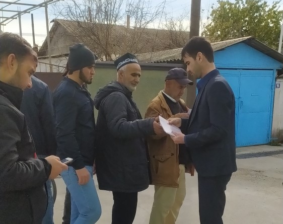 Разъяснительные работы по вопросам обращения с отходами в соборной мечети города Вахдат
